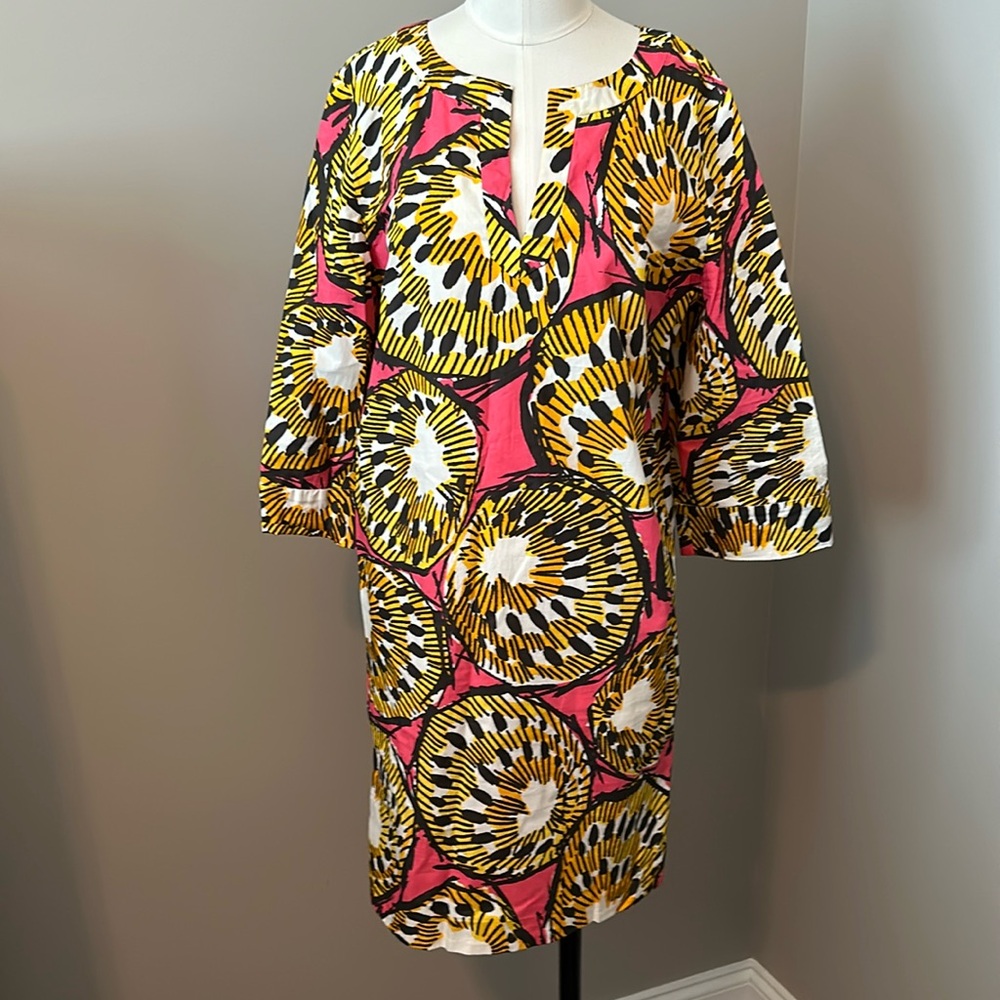 Jcrew dress, vintage pattern, size12 multi colors